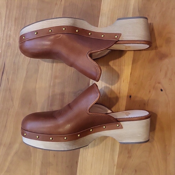 J. Crew Leather Clogs for Women Warm Sepia Brown 6.5 - Picture 12 of 13